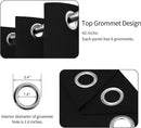 Easy-Going Blackout Curtains for Bedroom, Solid Thermal Insulated Grommet and Noise Reduction Window Drapes, Room Darkening Curtains for Living Room, 2 Panels(42x63 in, Black) by CozyNest Decor