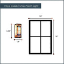 RIVER OF GOODS Art Deco Stained Glass Outdoor Light Fixture - Large Exterior Outdoor Wall Lights for House, Patio, Porch, Garage - Wall Mount Lighting Fixtures - 16.25" H - Faye by CozyNest Decor