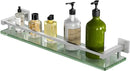 Alise Bathroom Shelves,Brushed Nickel Glass Shelf for Bathroom, Modern Floating Shelves,20 inch by CozyNest Decor