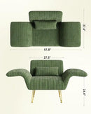 Txtin's Comfy Accent Chair Reading Chair for Bedroom Cozy Wing Arm Living Room Single Sofa Chair with Angle Adjustable Arms Green Corduroy Easy Assembly by CozyNest Decor