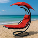Weatherproof Replacement Cushion Pad and Umbrella for Hanging Lounge Chair Outdoor Chaise Hanging Hammock Chair - Long-Lasting, Fade-Resistant, Quick-Dry, Outdoor Lounge Replacement Set - Red by GreenHaven Gardens