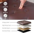 Joveco Leather Storage Ottoman Bench Rectangle 24 Inch Foot Rest Ottomans Stool for Living Room Bedroom(Brown) by CozyNest Decor