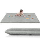 Baby Play Mat for Floor,Extra Large 59"×71" Tummy Time Mat,Thicker Memory Foam Mat for Toddler,Infant,Kid,Water Repellent Ultra Soft Coral Velvet,Non-Slip Backing Safe for Crawling(Light Grey) by TinyTreasures Baby Boutique