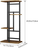 LINZINAR Plant Stand 4 Tier 5 Potted Indoor Plant Shelf Multiple Stands for Garden Corner Balcony Living Room (4 Tier 5 Potted, Black) by GreenHaven Gardens