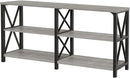 LVB Industrial Entryway Table, Farmhouse Rustic Console Table Behind Couch, Long Metal Wooden Sofa Table with Storage Shelf, Modern Foyer Hallway for Living Room Bedroom, Light Grey Oak, 63 in by CozyNest Decor