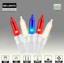 100LIGHTS RED White and Blue Extra-Bright with End Connectors 4th July Decoration Patriotic Mini String Lights 5.98m UL Certified Waterproof for Home Garden Holiday Tree Party Patio by CozyNest Decor