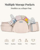 Baby Carrier Pro, MOMTORY Safety-Certified 6-in-1 Ultra Storage Baby Carrier Newborn to Toddler, Front & Back Baby Holder Carrier with Hip Seat, Soft Pink by TinyTreasures Baby Boutique