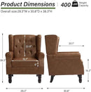 Accent Chair, Upholstered Armchair with Button Tufted High Back & Solid Wood Legs, Comfy Wingback Reading Single Sofa Chair for Small Spaces, Living Room, Bedroom (Leather Brown, Set of 1) by CozyNest Decor