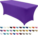 ABCCANOPY 4 FT Spandex Table Cover Stretch Fitted Wrinkle Resistant Tablecloth Reuse for Rectangular Folding Table Patry Event Wedding Banquet Protector Purple by CozyNest Decor