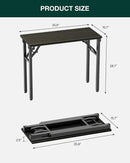 Frylr Small Folding Computer Desk – Portable 35.8 Inch Foldable Laptop Table, Collapsible and Compact for Easy Storage and Fast Setup, Lightweight for Small Spaces, Craft and Study Use, Dark Oak by CozyNest Decor