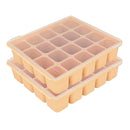 Baby Food Storage Silicone Cubes with Clip-On Lid Freezer Tray Baby Food Soups Purees Ice Safe Design Made in Korea(20cubes 0.8oz, Sand Beige Set of 2) by TinyTreasures Baby Boutique
