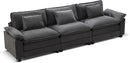 URRED Modular Sectional Sofa Comfy Cloud Couch, Modern Velvet Sofa Sleeper Deep Seat Couches with Ottoman/Pillows for Living Room (Dark Gray, 117'') by CozyNest Decor