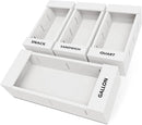 SpaceAid Bag Storage Organizer for Kitchen Drawer, Bamboo Organizer, Compatible with Gallon, Quart, Sandwich and Snack Variety Size Bag (4 Pack), White by CozyNest Decor