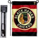 WinCraft Chicago Blackhawks Vintage Retro Garden Flag with Pole Stand Holder by GreenHaven Gardens