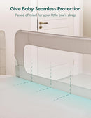 BABELIO Bed Rail for Toddlers, 59" Wide Swing Down & Adjustable Height Toddler Bed Rails for Kids/Elderly/Adults, Baby Side Railing for Twin/Full/Queen/King Size by TinyTreasures Baby Boutique