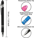 Ballpoint Pen with Stylus Tip, Soft Touch Click Metal Pen, 1.0mm Medium Point, Black Ink, 12 Count(Black) by TinyTreasures Baby Boutique