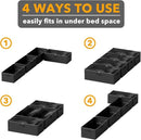 SpaceAid 4 Pack 10" High Under Bed Storage Containers, Large Underbed Storage Organizer Bins with Lids for Bedroom, Dorm, Clothes, Closet Organization, Bed Sheets and Blankets (Black) by CozyNest Decor