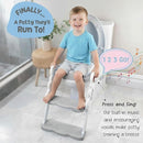 Musical & Sound Toddler Potty Training Seat w/Step Stool Ladder - Collapsible & Adjustable Toilet, Pre Assembled Toddler Toilet Seat w/Music & Sounds - Splash Guard & Anti-Slip Steps - Gray by TinyTreasures Baby Boutique