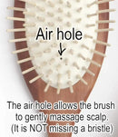 Desert Breeze Natural Wood Bristle Hair Brush, Gentle Scalp Massage, Pear Wood Handle, Made in Germany, For All Hair Types, Rounded Wooden Pins, Anti-Static by CozyNest Decor