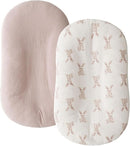 Little Jump Cotton Muslin Baby Lounger Covers, 2 Pack, Soft Removable Slipcovers for Newborn Infant Lounger, for Girls Boys (Bunny) by TinyTreasures Baby Boutique