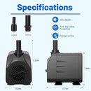 Submersible Pump 198GPH (800 L/H 15W) Ultra Quiet with Dry Burning Protection 5.2ft High Lift for Fountains, Hydroponics, Ponds, Aquariums & More… by GreenHaven Gardens