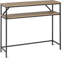 Amazon Basics Rectangular Console Table with Storage Shelf, Steel Frame, 39x31x11.8 in, Oak Finish by CozyNest Decor