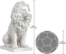 Design Toscano Lion of Florence Sentinel Indoor/Outdoor Animal Statue, 28 Inch Tall, Cast Stone Resin, Antique Stone Finish by CozyNest Decor