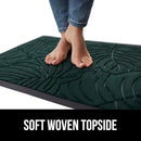 GORILLA GRIP 100% Waterproof All-Season WeatherMax Doormat, 72x24, US Designed Natural Rubber, Stain and Fade Resistant, Low Profile Indoor Outdoor Door Mats, Easy Clean Patio Mat, Green Palm by CozyNest Decor