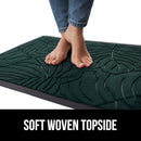 GORILLA GRIP 100% Waterproof All-Season WeatherMax Doormat US Designed Natural Rubber, Stain and Fade Resistant, Low Profile Indoor Outdoor Door Mats, Easy Clean Patio Mat, 17x29, Green Palm by CozyNest Decor