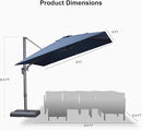 PURPLE LEAF 9 FT Cantilever Patio Umbrella Outdoor Aluminum Offset Square Umbrella with 3 Years Fade Resistance Recycled Fabric and 360-degree Rotation for Deck Pool Garden,Ocean Slate by GreenHaven Gardens