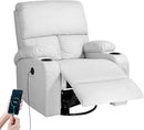 Rocking Recliner Chair, Massage Rocker Recliner Chair with Vibration Massage and Heat, USB and Type-C Ports,360° Swivel Faux Leather Chairs, Living Room, Bedroom, Nursery, RV, Light Grey by TinyTreasures Baby Boutique