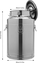 Stainless Steel Milk Can, 304 Stainless Steel Pail 20Gal Milk Can with Sealed Lid, 76L Hanging Lid Metal Milk Jug Bucket for Oil Tea Wine by CozyNest Decor