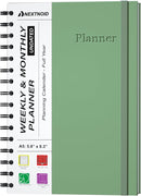 Undated Monthly and Weekly Planner - 12 Month Calendar Planner Notebook with Week Days - Hardcover Undated Planners Blank Agenda Book - A5 Green by TinyTreasures Baby Boutique