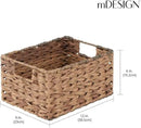 mDesign Woven Farmhouse Kitchen Pantry Food Storage Organizer Basket Bin Box - Container Organization for Cabinets, Cupboards, Shelves, Countertops - Store Potatoes, Onions, Fruit, 3 Pack, Brown Ombre by CozyNest Decor