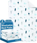 Incontinence Bed Pads 2 Pack, Bed Pads Washable Waterproof, Pee Pads for Kids, Adults, Elderly, and Pets, Bed Wetting Pads for Twin and Toddler Beds, Reusable Puppy Pads, Non Slip and Easy to Change by TinyTreasures Baby Boutique