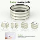 2pcs 2x2x1 FT Galvanized Raised Garden Bed Kit, Round Raised Garden Beds Outdoor Raised Beds for Gardening, Planter Boxs for Vegetables Flower Herb(Pearl White & Sage Green) by GreenHaven Gardens