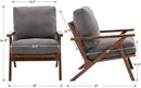 chairus Mid Century Accent Armchair Modern Upholstered Lounge Chair Compfy Leisure Arm Chair for Living Room Fireplace/Bedroom/Reception/Dorms, Denim Fabric Grey by CozyNest Decor