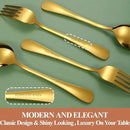 Lazycorner 30 Pcs Gold Silverware Set for 6, Food Grade Stainless Steel Flatware Set Include Fork/Knife/Spoon, Mirror Polished Eating Utensils Sets, Reusable Silverwear Cutlery Set, Dishwasher Safe by CozyNest Decor