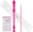 Eastar Soprano Recorder Instrument for Kids Students Beginners, German fingering C Key with Cleaning Kit, Storage Bag, Fingering Chart, ERS-1GP, Pink, School-Approved by TinyTreasures Baby Boutique