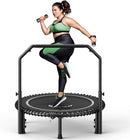 BCAN 40"/48" Mini Rebounder Trampoline for Adults with Bar, 450/550LBS Fitness Trampoline with Bungees, Adjustable Handle, Stable & Quiet, Indoor Outdoor, Whole-Body Workout & Relaxation at Home by TinyTreasures Baby Boutique