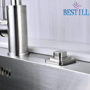 BESTILL Garbage Disposal Air Switch Kit, Square Raised Push Button Ideal for Long Nails, Cordless Sink Top Brass Switch for Food Waste Disposer, Brushed Nickel, Compatible with all Garbage Disposals by CozyNest Decor
