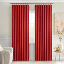 MIULEE Red Back Tab Blackout Curtains 90 Inches Long 2 Panels Set for Living Room Bedroom Privacy, Rod Pocket/Pinch Pleat Thermal Insulated Room Darkening Pleated Light Blocking Drapes by TinyTreasures Baby Boutique