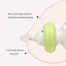 YOHKOH Newborn Glass Baby Bottles with Slow Flow Nipple for 0+ Months, Wide Neck Feeding Bottle, 2.7oz/80ml (Green, 2.7oz (Pack of 4)) by TinyTreasures Baby Boutique