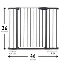 Cumbor 36" Extra Tall Baby Gate for Dogs and Kids with Wide 2-Way Door, 29.7"- 46" Width, and Auto Close Personal Safety for Babies and Pets, Fits Doorways, Stairs, and Entryways, Black by TinyTreasures Baby Boutique
