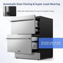 Tylza 24 Inch Under Counter Drawer Fridge, Built-in Beverage Refrigerator for Home and Commercial Use, Stainless Steel Door, Fast Cooling, Low Noise, 37-65 °F by CozyNest Decor