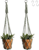 Artilady Macrame Hanging Planter for Indoor Plants, Boho Woven Plant Hanger Large Hanging Flower Pot Holders Outdoor Baskets Storage No Tassels Sage Green Wall Decor by GreenHaven Gardens