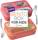 kinsho MINI Bento Box Snack Containers for Kids Small Lunch-Boxes for Girls Boys | Leakproof Toddler Containers for Pre-School Baby Day-Care or Adults | BPA Free 3 Compartments | Pink Coral - Orange by TinyTreasures Baby Boutique