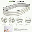 Oval 8x4x1 FT Galvanized Raised Garden Bed Kit, 3 in 1 Large Metal Garden Bed Raised Planter Box, 12” Raised Beds for Gardening Vegetables Flower Herb(Pearl White) by GreenHaven Gardens