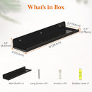 Lifewit Floating Shelves for Wall, 6 Pack Black Acrylic Shelf 15" Room Decor for Bookcase/Vinyl Record Display/Photo/Picture in Bedroom, Living Room, Bathroom, Kitchen Storage and Organization by TinyTreasures Baby Boutique