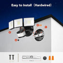 OREiN 2 Pack Motion Sensor Outdoor Lights, 3500LM/26W and 240° Big Motion Sensor, Dusk to Dawn Flood Lights Outdoor IP65 Waterproof 3 Modes LED Security Light for Front Door, Yard, Black (Hardwired) by GreenHaven Gardens